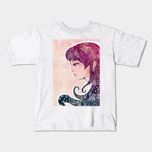 Girl with Decorative Hair Kids T-Shirt